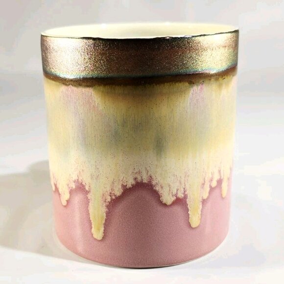 Potters Corner Reactive Glaze Drip Dip Dye Coffee Mug 16 oz Pink Iridescent - Picture 2 of 6